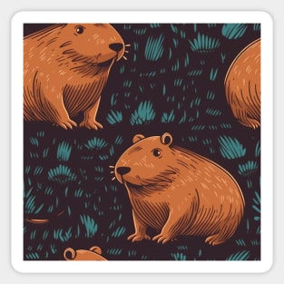 Capybara repeating pattern Sticker